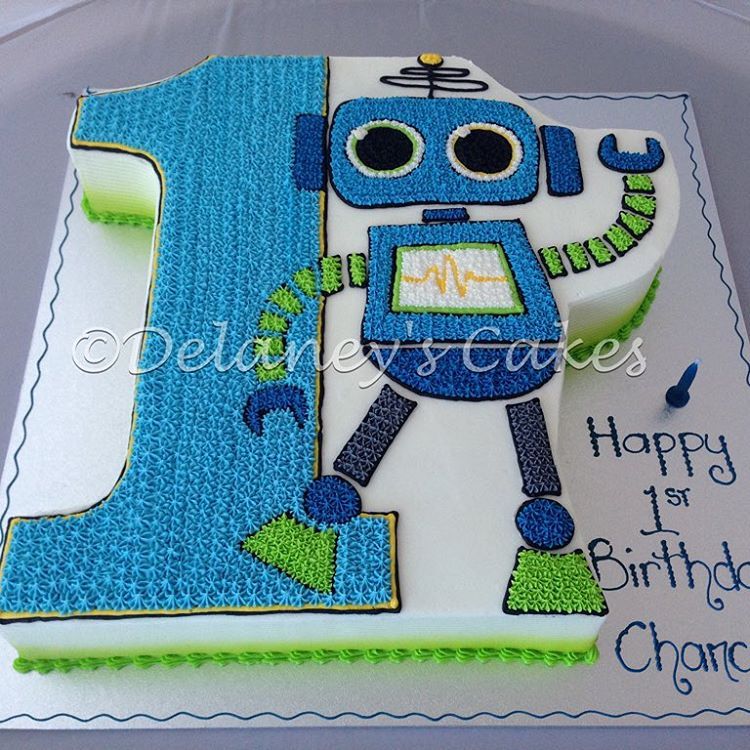 Otherbots's tweet image. Chance&apos;s 1st Birthday Robot Cake #robot #robotcake #delaneyscakes #wollongong #cakesupplier #buttercream #1stbirthd…