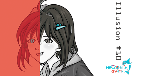 neurongym's tweet image. Are this manga girl’s eyes two different colors? No, not at all. #neurongym #illusions