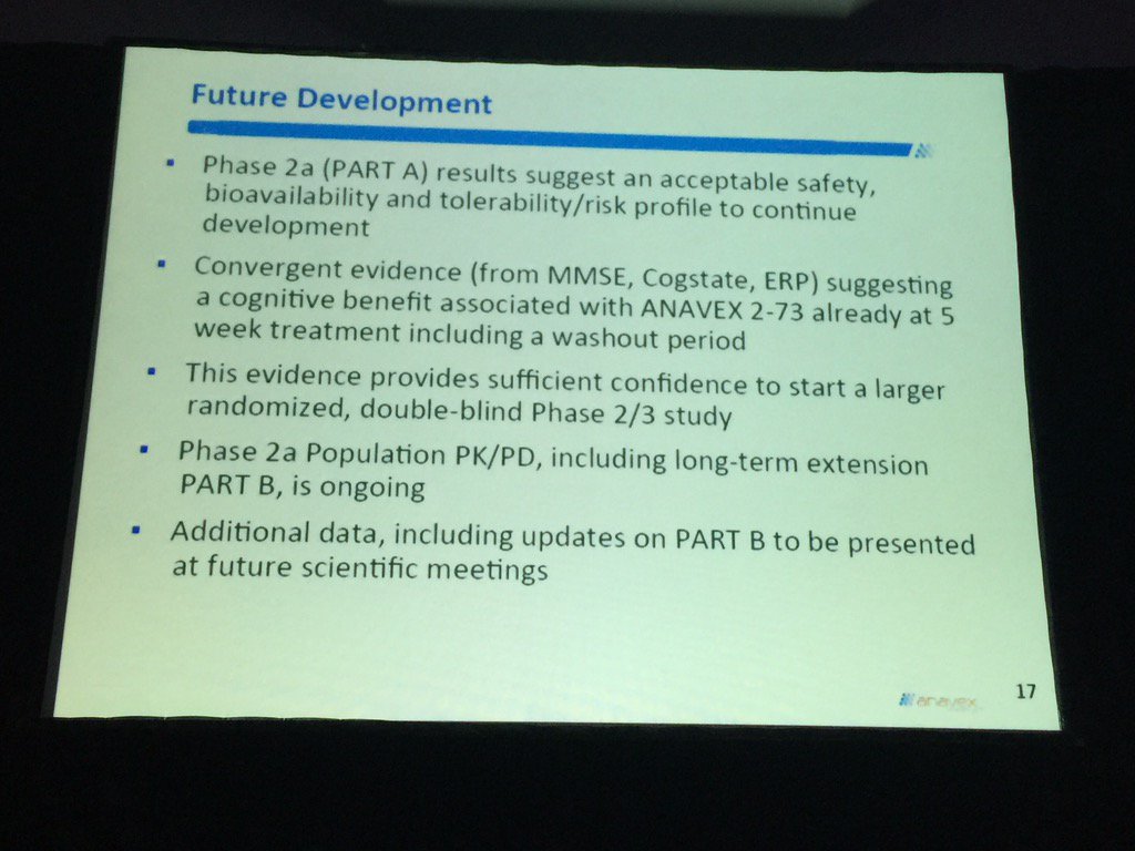 DoctorEdny's tweet photo. @varjar1000 @macharris76 @biomedtracker expected PII/III to start in H2 2015, no timeline given here #ctad2015 https://t.co/i0dHTRPVYb