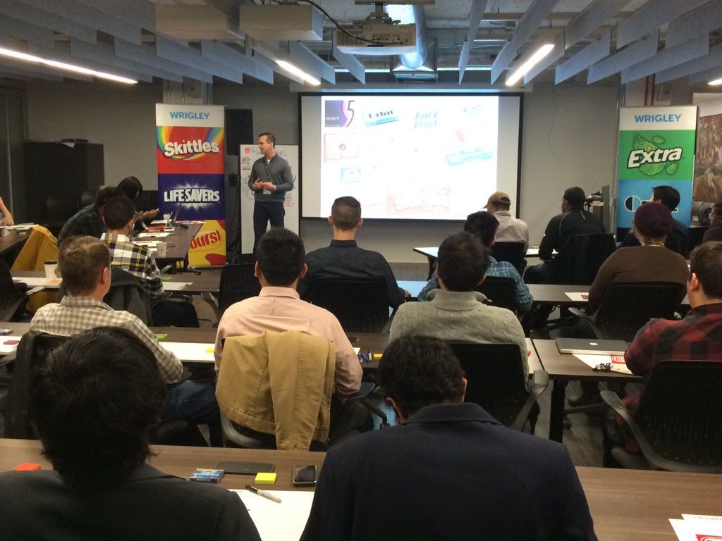 1871tech's tweet photo. "Research shows chewing helps concentration." Full house for today's #MARSHackathon @BusModInc https://t.co/8xz38fwOXh
