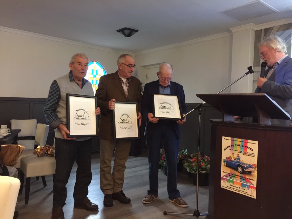 Drie jubilarissen 50 jaar actief bij St Zomeractiviteiten. Uniek!