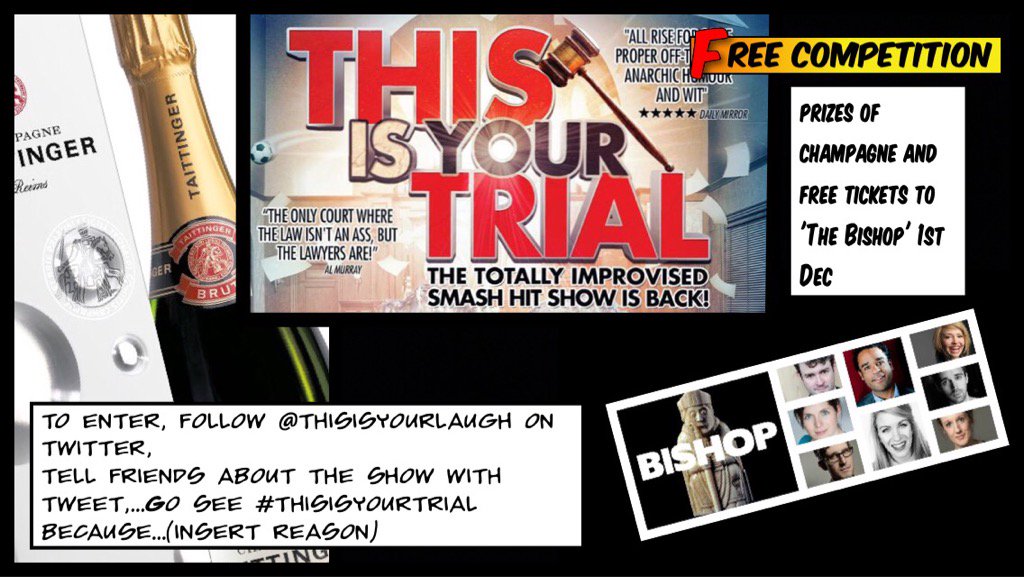 Gonna do a comp with tonight's Trial. One prize is a pair of tkts to the next <a href="/BishopImprov/">The Bishop</a> show! #Thisisyourtrial