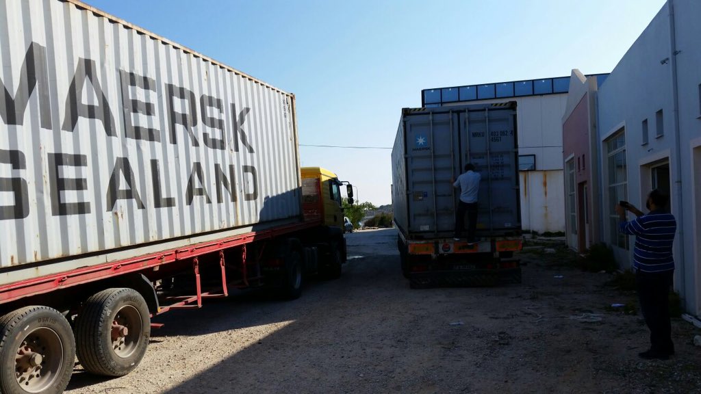 Mercy_Worldwide's tweet photo. MWTrust containers arrive in Lesbos... #SyrianRefugees #SyrianAid #SyrianAidPackAppeal #AylanKurdi @jeremycorbyn https://t.co/VFCUelloZm