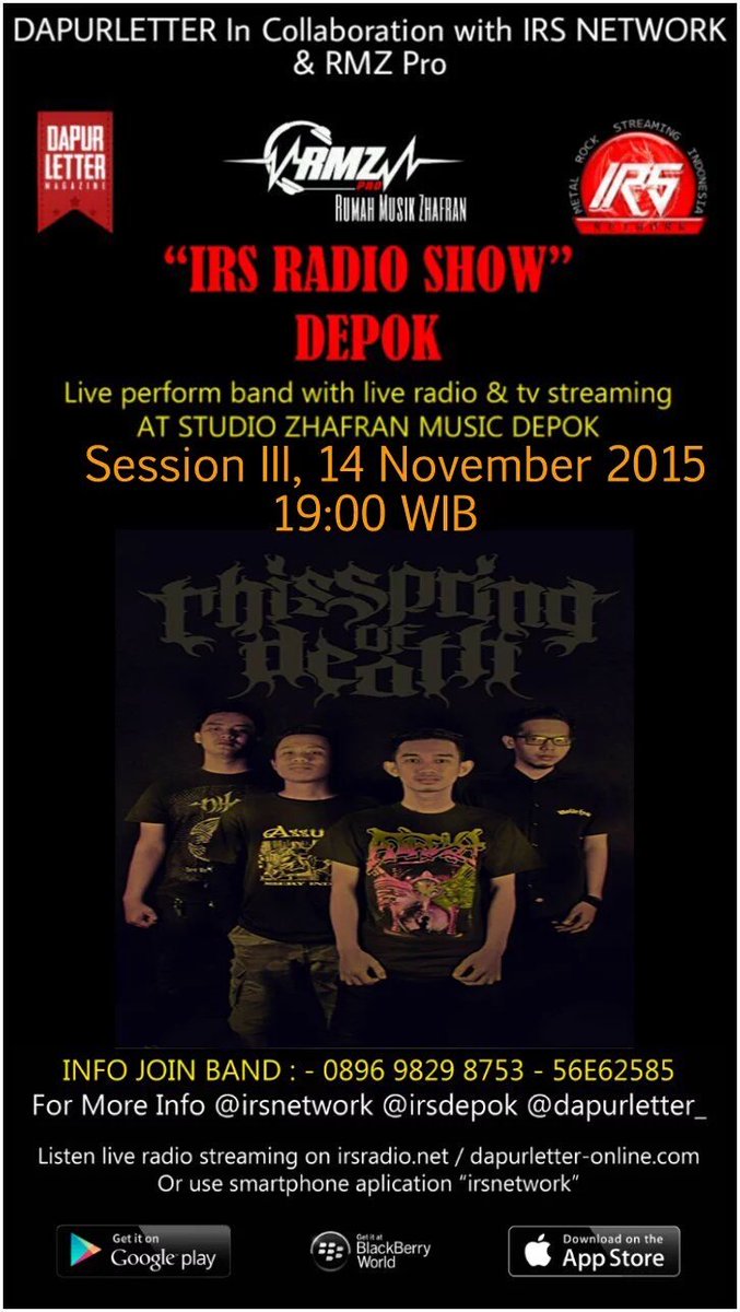 Get ready! #IRSRADIOSHOW <a href="/irsdepok/">IRS Radio Depok</a> Session III bersama <a href="/tsod_official/">THIS SPRING OF DEATH</a> , 14/11/15 on irsradio.net !