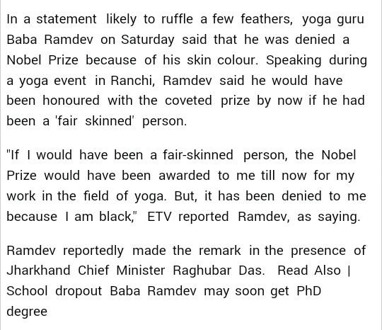 geetv79's tweet image. m.indiatoday.in/story/ramdev-s…
#DarbariKalakar
#KherHeckleAbuseMarch
#ModiToadiesMarch
PutraJeevak Beej Wants a Nobel!!😂