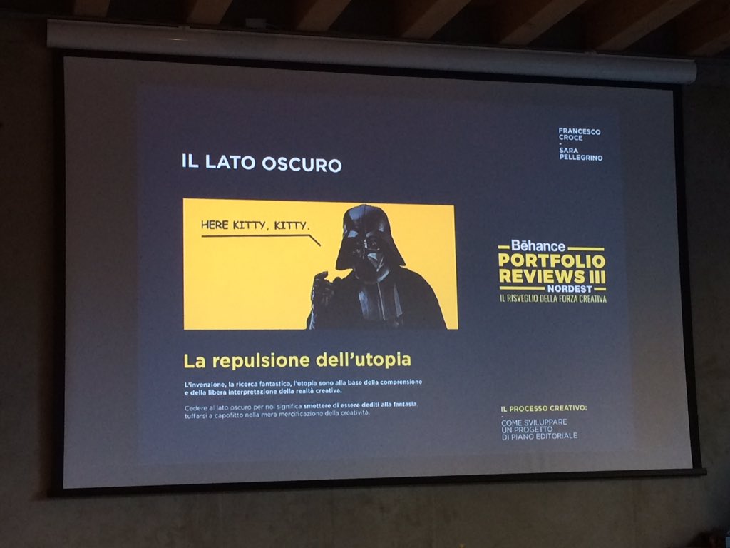 Mai smettere di essere dediti alla fantasia <a href="/F_delacroix/">Francesco croce</a> e Sara Pellegrino al #behancereviews in #hfarm FANTASTICI!