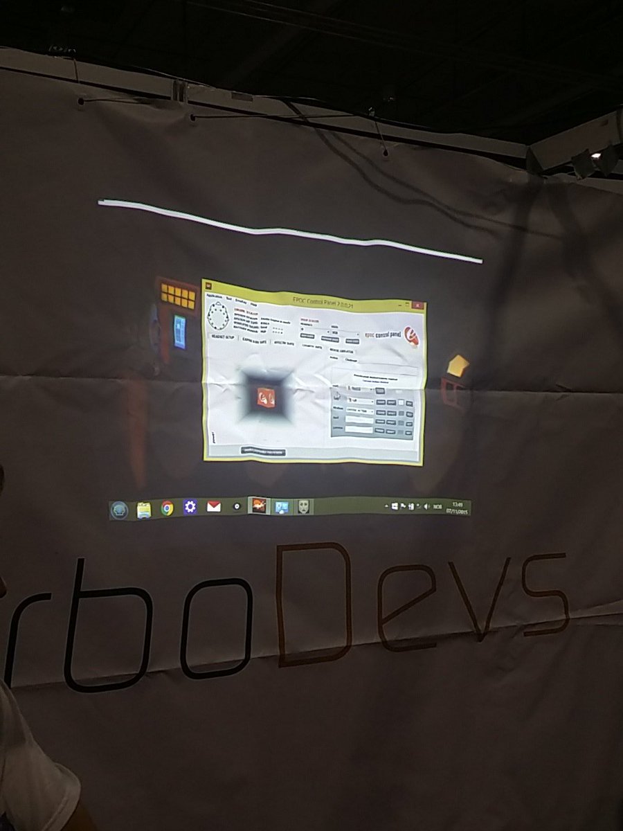 TurboDevs's tweet photo. Hjernestyrt Oculus Rift med Voz Machinae up and running beautifully på stand D03-01 på #SpillExpo 2015! #BlissBrain https://t.co/JgkhNT8HxH