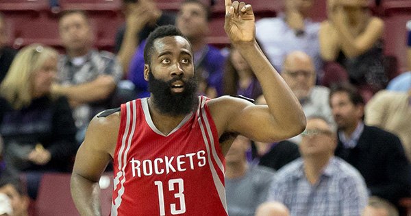theScore's tweet photo. James Harden dropped 43 points &amp; 13 dimes to lead the Rockets past the Kings. https://t.co/Gcib55YJup https://t.co/dJ0zp64iOV