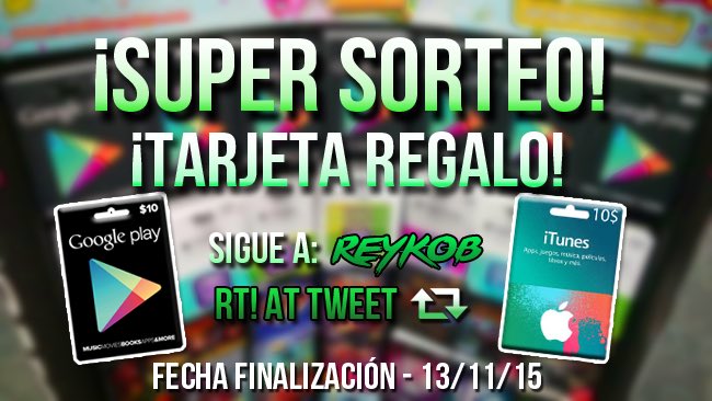 Reykob's tweet photo. 💰SUPER SORTEO💰

🎁Tarjeta Regalo 10$

📝 RT + Seguirme!! 👇 https://t.co/wE9aDrhd9z