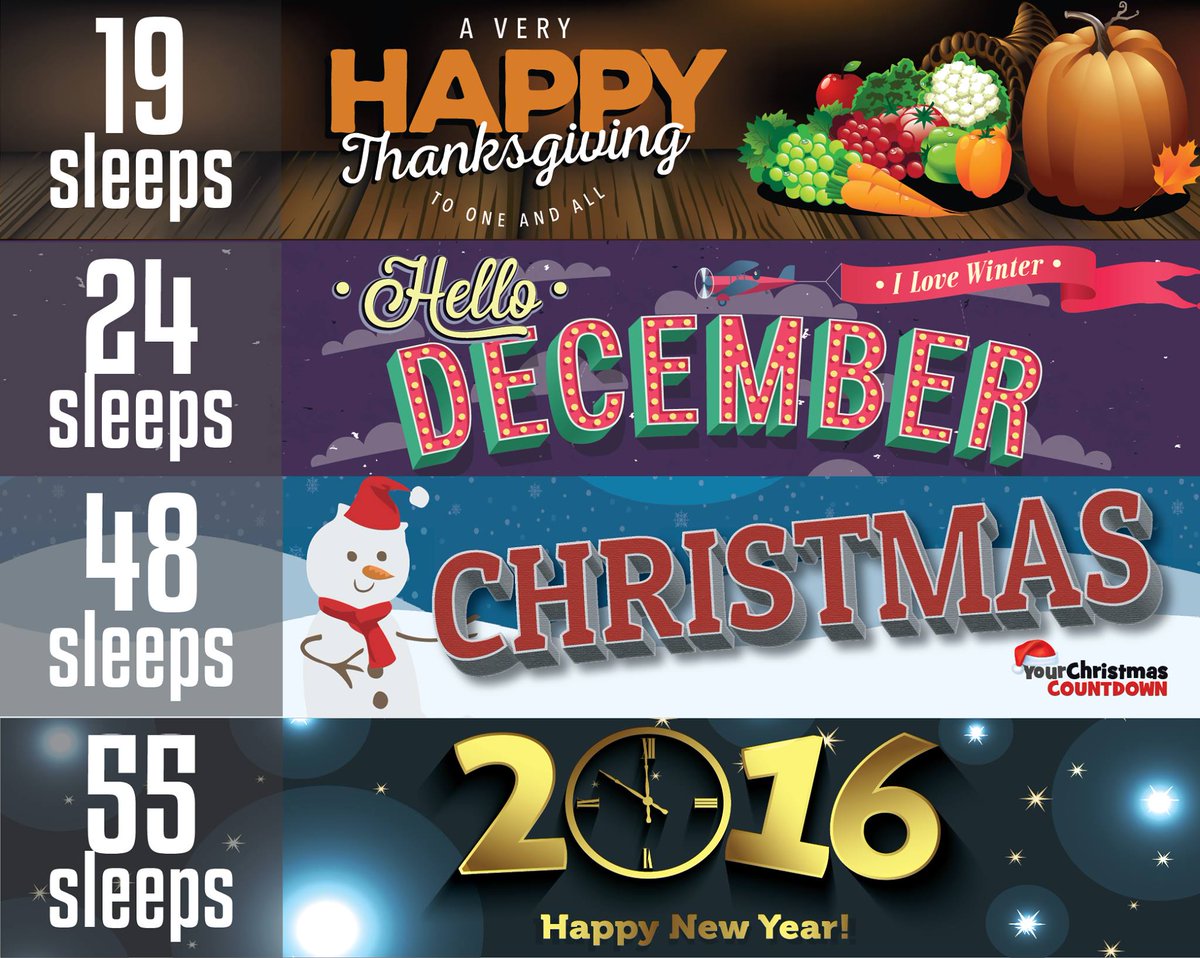 christmas_clock's tweet image. Sleeps left until...
#Thanksgiving, #December, #Christmas, #NewYear
YourChristmasCountdown.com