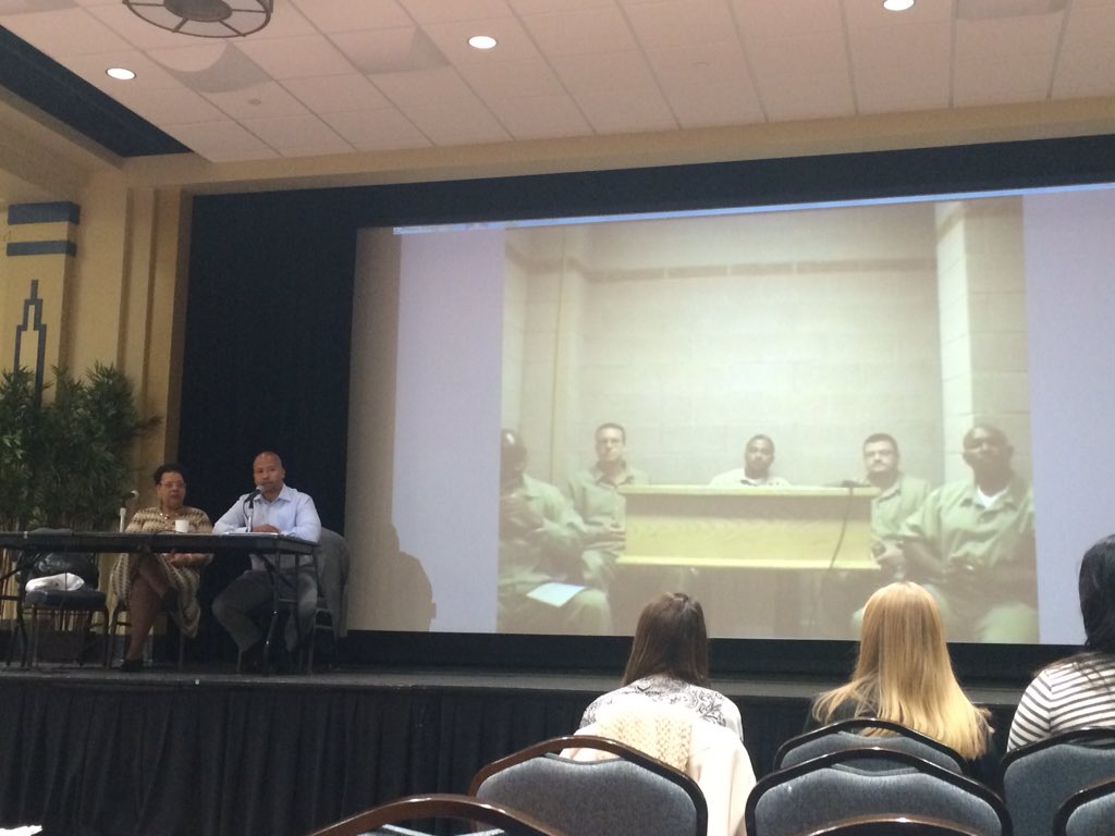 JusticeAndOpp's tweet photo. This morning's #nchep2015 panel includes @glennEmartin, @feedingfaith, and five men live streamed from FCI McKean https://t.co/AXNi3e0SoD