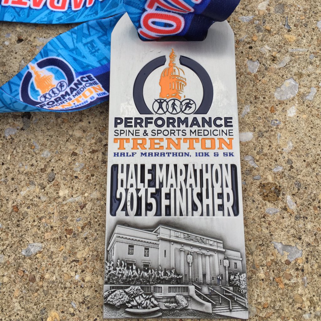 Dave Leno (@davelenotv) on Twitter photo Here's the <a href="/TrentonHalf/">Trenton HalfMarathon</a> medal. Thx to all staff, volunteers, police and fire for a great race day. Here's the <a href="/TrentonHalf/">Trenton HalfMarathon</a> medal. Thx to all staff, volunteers, police and fire for a great race day.
