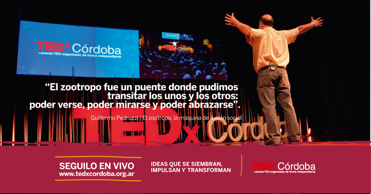 TEDxCordoba's tweet photo. Guillermo Pedruzzi nos abrazó con su charla y su idea. Seguí viendo más de #TEDxCórdoba en https://t.co/mg8axzJNkE https://t.co/BblHzkK1mR