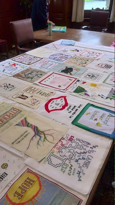 StitchOutStigma's tweet photo. Today we've started stitching together our #stitchingoutstigma squares. Look at this @MrXStitch! https://t.co/NVKDsCRVFC