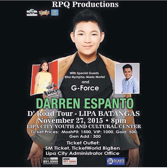 Astroplus1's tweet photo. #DRoadTourBatangas is happening on Nov 27, 2015 at the Lipa City Youth and Cultural Center! Buy your tickets now! https://t.co/mhOaxYw0Cj