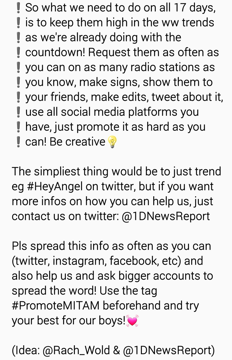 1DNewsReport's tweet photo. It would be amazing if as many of you as possible could join in! Please help us spread the word!! #PromoteMITAM https://t.co/7KiT5TsvNp