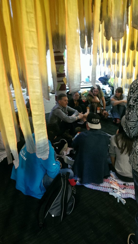 mozillafestival's tweet photo. Sessions under the tree #mozfest https://t.co/QebfOvZZZC