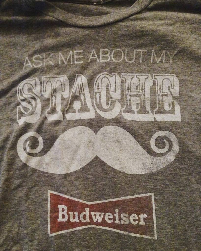 MovemberBham's tweet photo. Outfit of the day #ootd #Movember @budweiser + @movember = 💰 https://t.co/GBrRwdOk5P