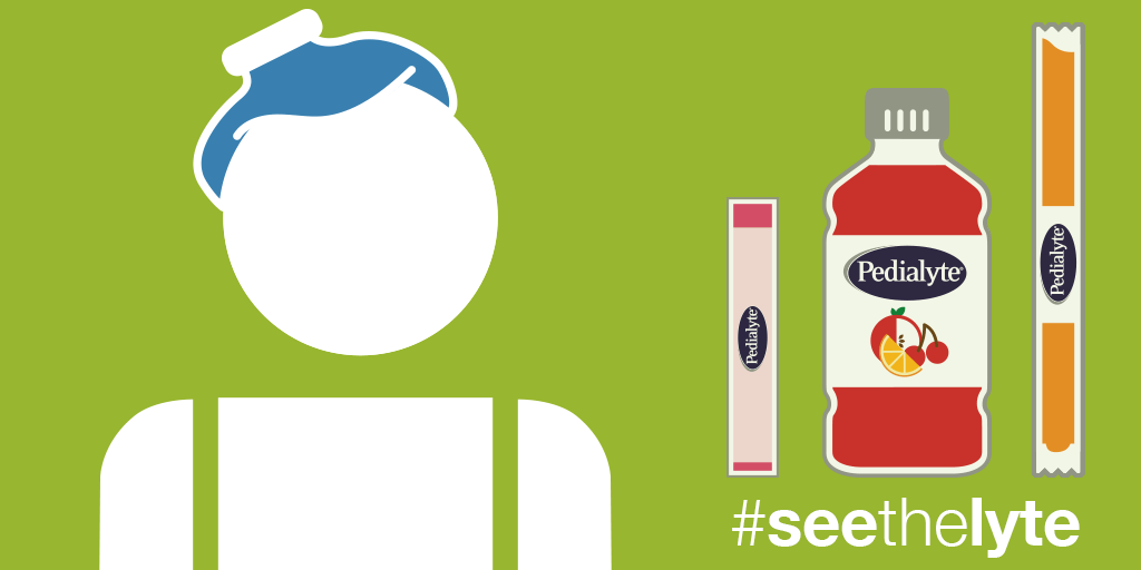pedialyte's tweet photo. Sick on a Saturday? That's a drag. Fortunately, you've got options. #SeeTheLyte #rehydrate https://t.co/rvJOTG8b1F