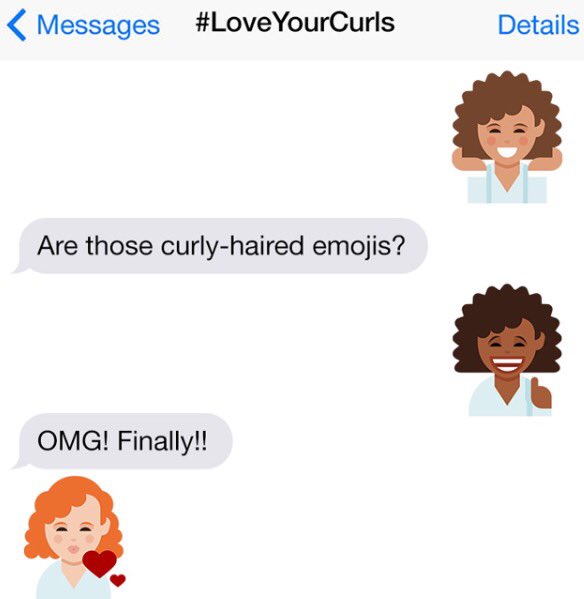 Mixedology101's tweet photo. Who else is in love with these new #curlyhair #emojis?!!!!!! 😍😍😍#curls  #girlswithcurls  #curlcrush #loveyourcurls https://t.co/Bz56OpG4pA