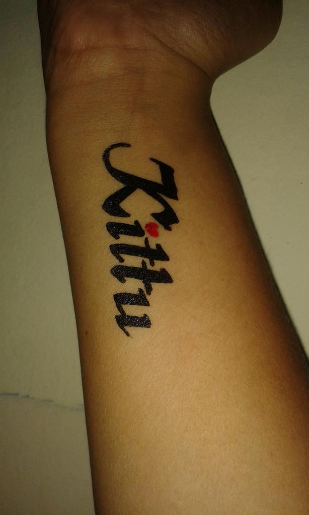 Kittu name tattoo           nametattoo art deeign tattoolife  tattoomind tattooartist name tattoos artista artlife  Instagram