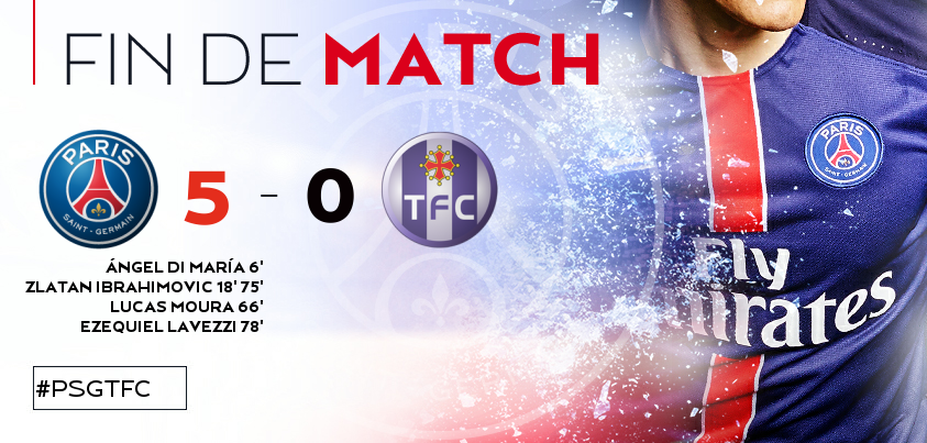 PSG_inside's tweet photo. Fin du match ! Magnifique victoire 5 - 0 des Parisiens ! #DREAMBIGGER #PSGTFC https://t.co/aOLsczoH6T