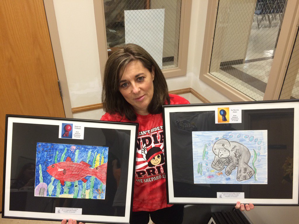 <a href="/mksmith1366/">KSmith</a> displays the five art contest winning pictures from <a href="/KateShepardElem/">Kate Shepard Elem</a> students today at the ESC 💪🎉