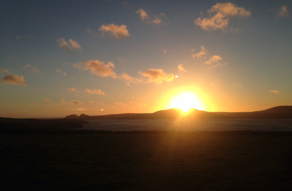 Sunset over Ramsay this eve... #pembrokeshire #sunset #Walesphotos @VisitPembs #NationalPark