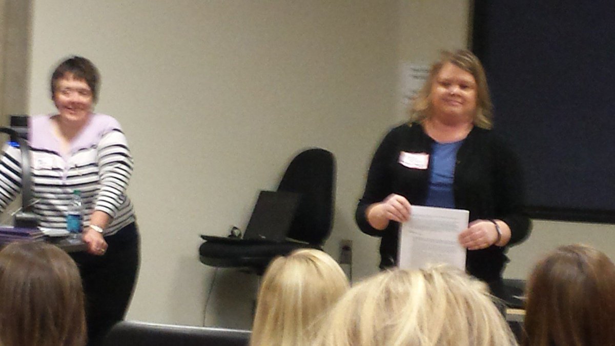 Jodi and Amy teaching us about the history of DSP! <a href="/dspncp/">Delta Sigma Pi - NCP</a> #foundersday #dspncrc #dsplead