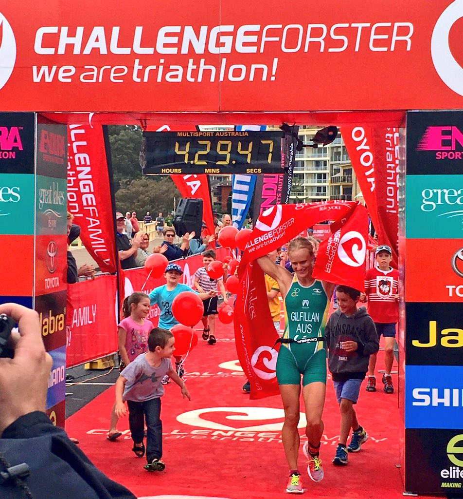 TriathlonZone's tweet photo. Taking out the women's race at #challengeforster is Courtney Gilfillan @GilfillanC https://t.co/yvKoJY9adk