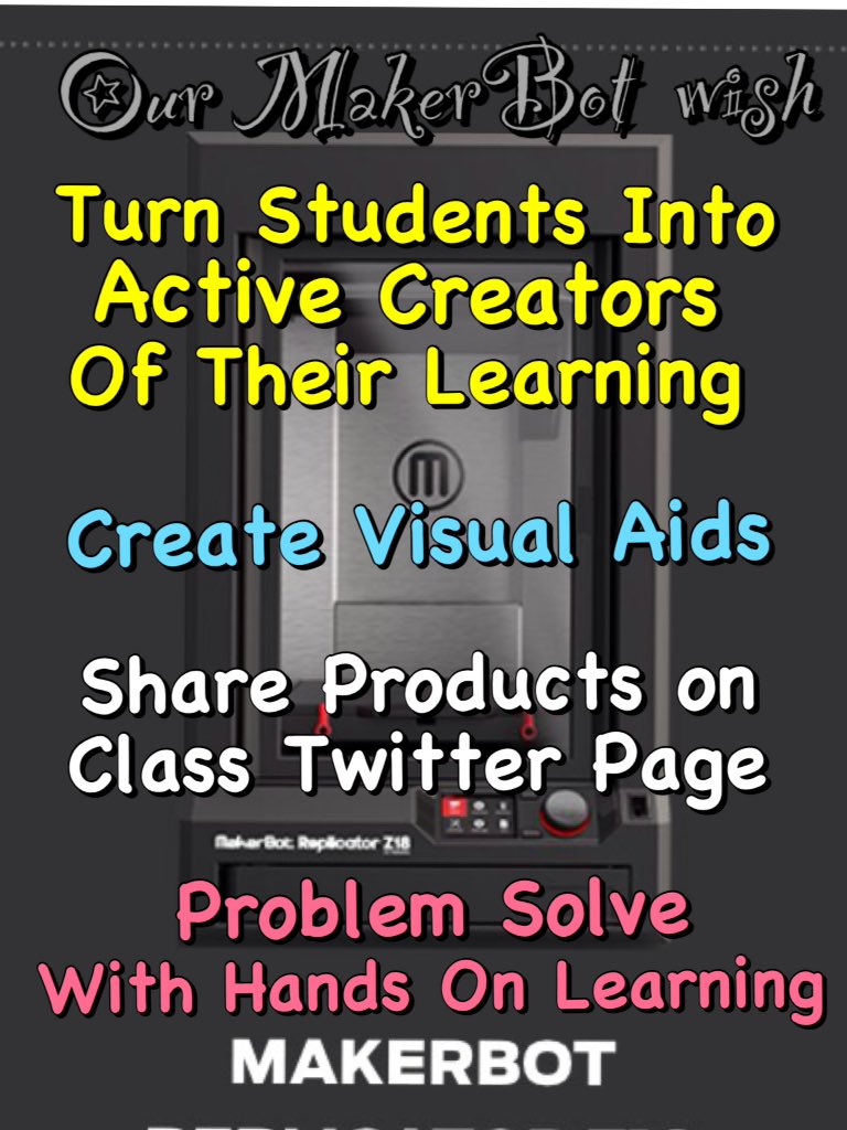 Mr_Lincheck's tweet photo. We are designers of our learning! Please retweet &amp; help @CarrollColts win a 3D Printer! #WeNeedaMakerBot @makerbot https://t.co/2dpRWzRcS1