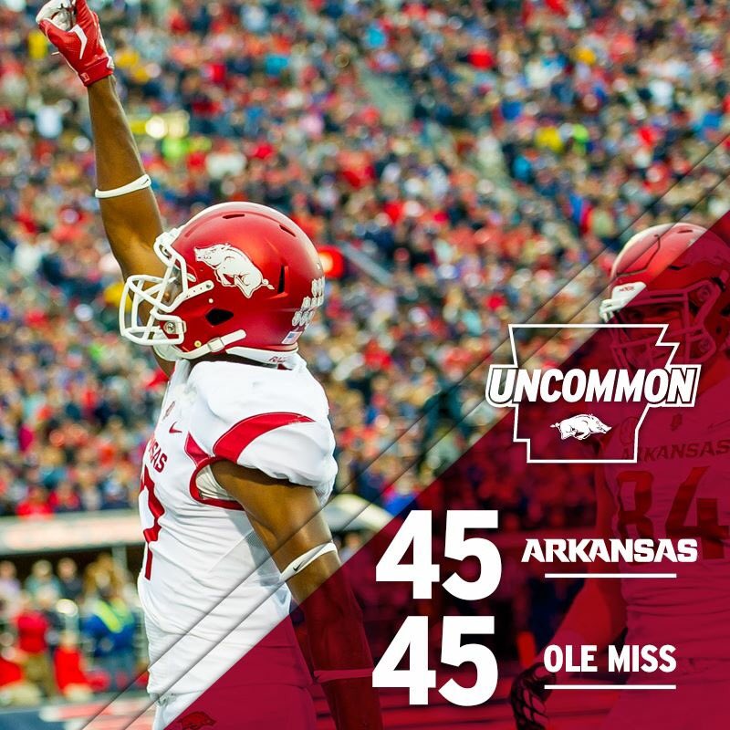 Tied up at the end of the fourth &amp; headed into overtime!! This one is ours #HogNation #BeatOleMiss