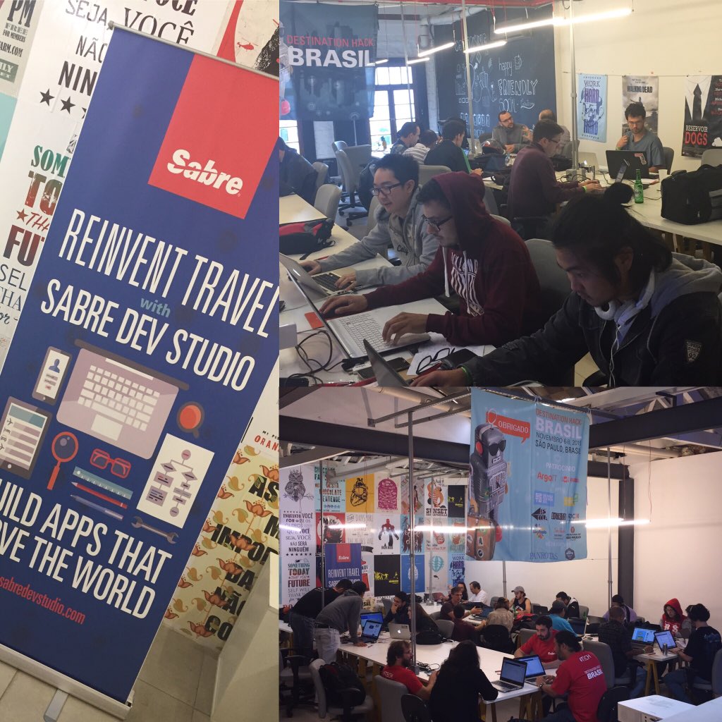 Sabre_Corp's tweet image. #DestinationHack #Brasil reunites the brightest #developers, w/ @PortalPanrotas @MundoAPI @Distritome @Startup_Br