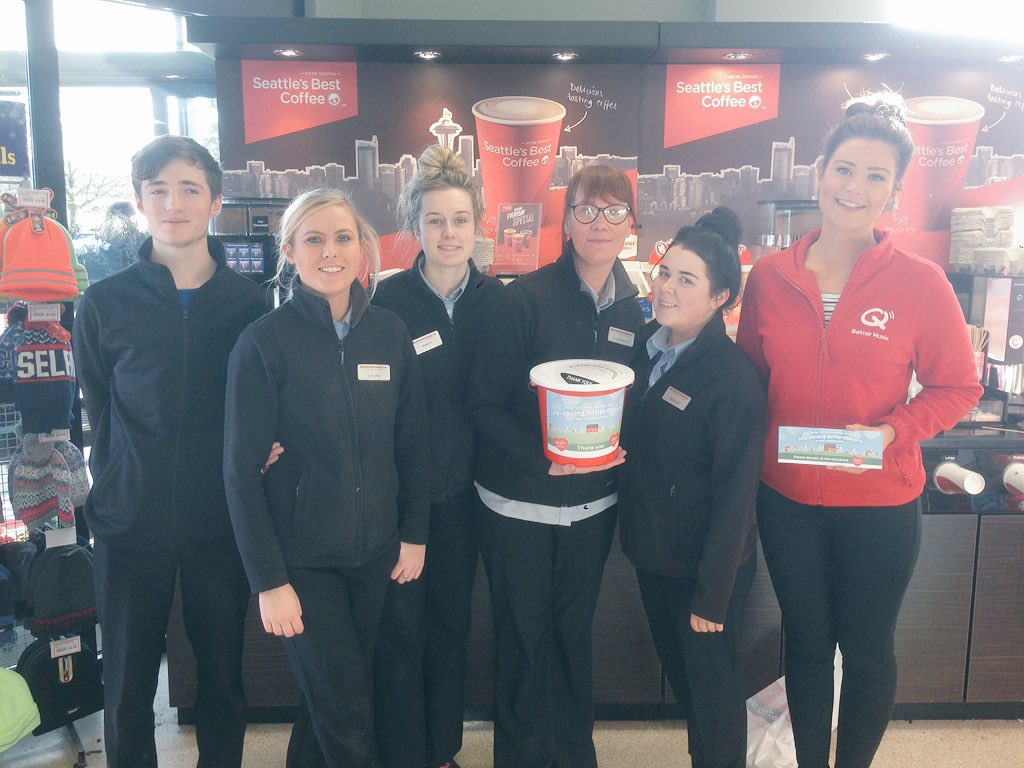 QRadioOfficial's tweet photo. The Q street team were out in Newry today visiting @SPARNI & @EUROSPARNI stores to raise money for #DefibDonate https://t.co/u14YBTv3AB