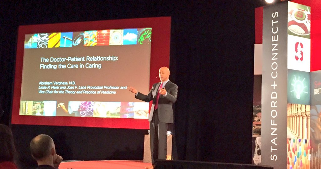 Abraham Verghese talking about the doctor-patient relationship at #StanfordConnects