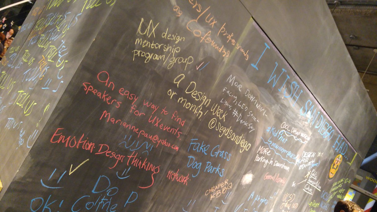 krohnecode's tweet photo. Designer's wishes for #SanDiego @DesignLabUCSD Fall Mixer: #PublicTransit, #EmotionDesign, #Education, #UX https://t.co/6DYgGc26W7