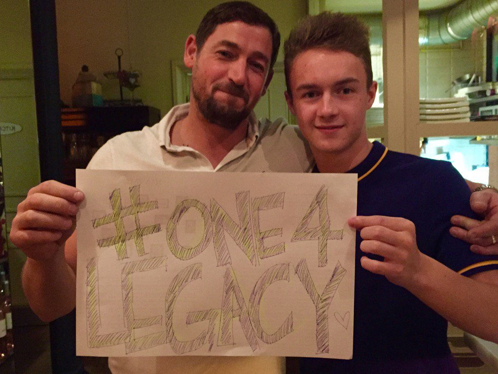 abrahamson_jen's tweet photo. English father & son in Barcelona for THE cause #refugees #one4project #iwasme https://t.co/R2OI8B421B