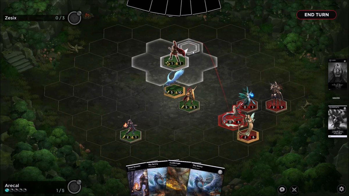 zemsgame's tweet photo. Utilize both melee and ranged attacks in #Zems, a new #CCG with tactical grid combat!

#screenshotsaturday https://t.co/2gR7tAcgBc