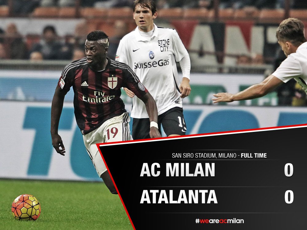 acmilan's tweet photo. Full Time: #MilanAtalanta 0-0.

Fischio Finale: Milan-Atalanta 0-0.

#weareacmilan https://t.co/dcll3CfuyI