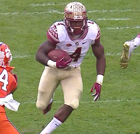 SportsCenter's tweet photo. A battle in Death Valley! No. 16 Florida State leads No. 1 Clemson at half, 10-6.

Dalvin Cook: 12 Car, 157 Yds TD https://t.co/K96yeR8GLV