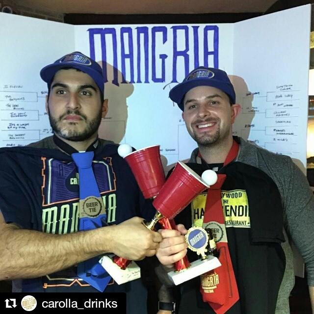 CarollaDrinks's tweet photo. #MangriaPong champs, The Dead Bunnies, were showered in prizes courteous of @TailgatingChall and @TheBeerTie! https://t.co/Gwonm6GuXU