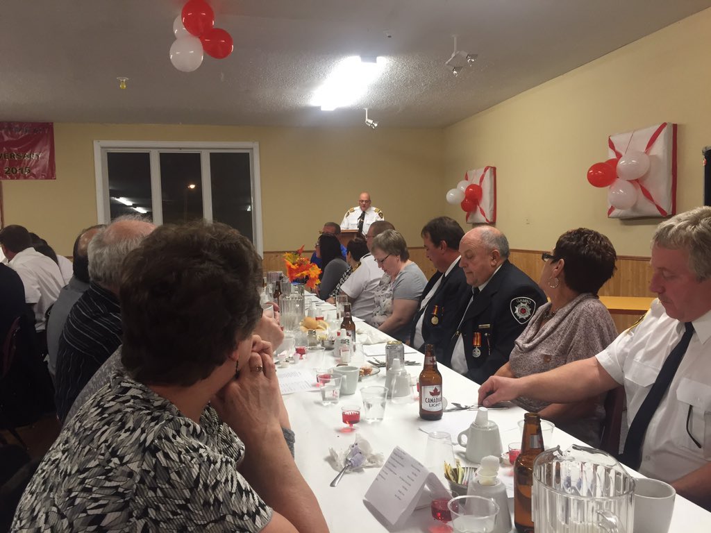 LukasNorman's tweet photo. This year marks the 47th anniversary of the formation of Gambo's Fire Dpt! Great speech from Chief Burry. #nlvotes https://t.co/xZED82Jgid