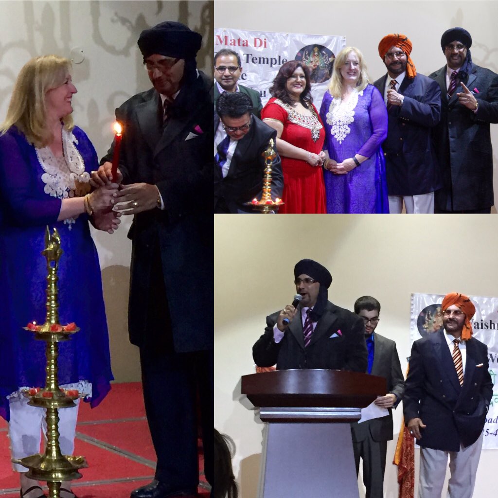 TigerSingh_Fdn's tweet photo. Had a wonderful night at Vaishno Devi Temple's Diwali dinner with our dear friend Lisa Raitt @lraitt #tjsfoundation https://t.co/khypAm6Hct