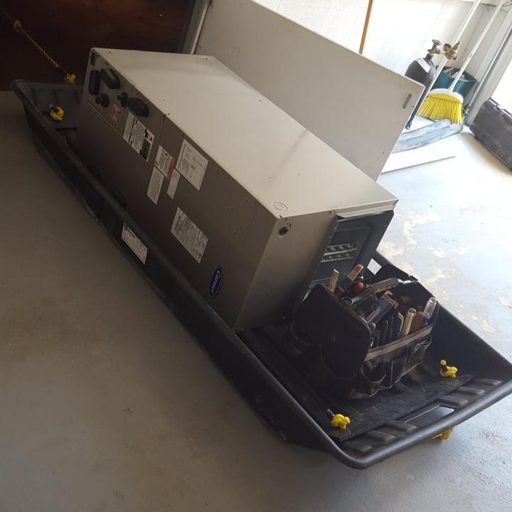 QuickWorksLLC's tweet image. The Assistant help moving another air handler into this crawlspace. Talk about saving time. #hvac #heatingandair