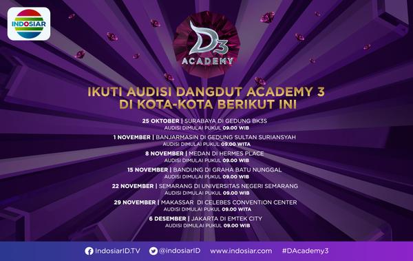 DAcademyID's tweet photo. Audisi Medan sedang berlangsung loh! Ayo, catat jadwal #AudisiDA3 di kota lainnya! Jangan sampai ketinggalan ya https://t.co/4BTZRRpMfz