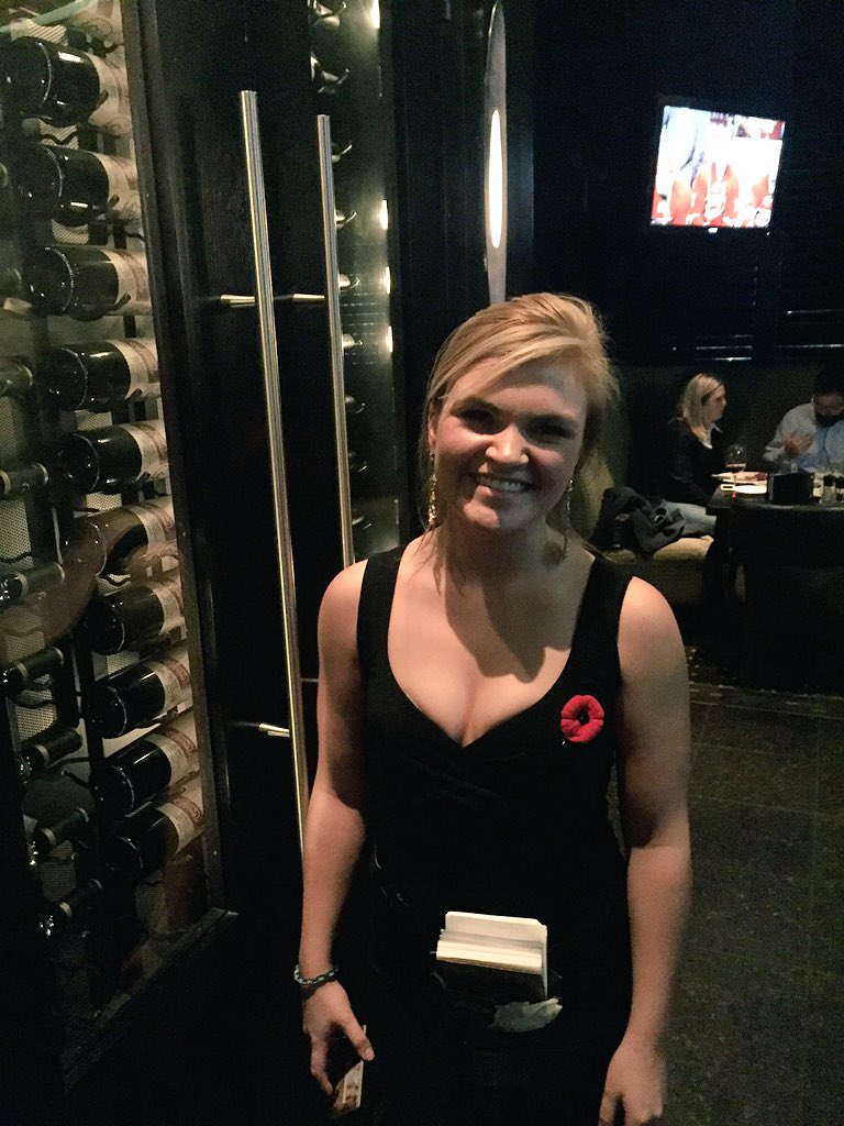 Butterfan's tweet photo. @TheKeg So cool seeing your amazing wait staff in poppies! #LestWeForget #thekeg #serverpride #class https://t.co/1UlEDVKV82
