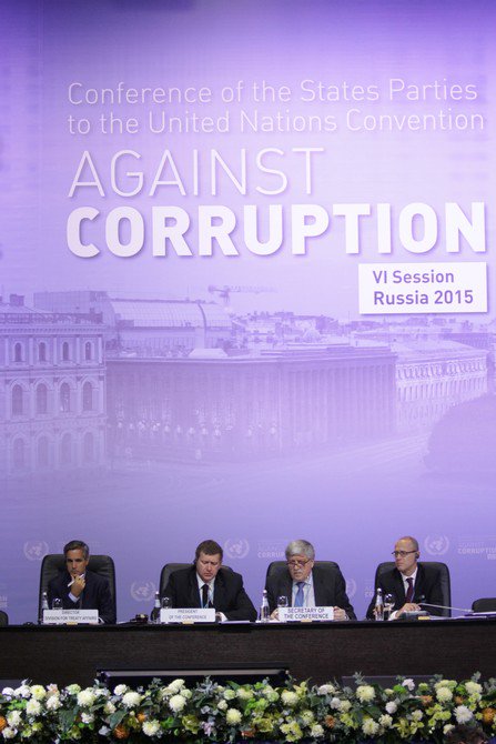 oliverstolpe's tweet photo. Successful COSP reaffirms its role as main policy platform for global action against corruption https://t.co/eECDWmRIXt