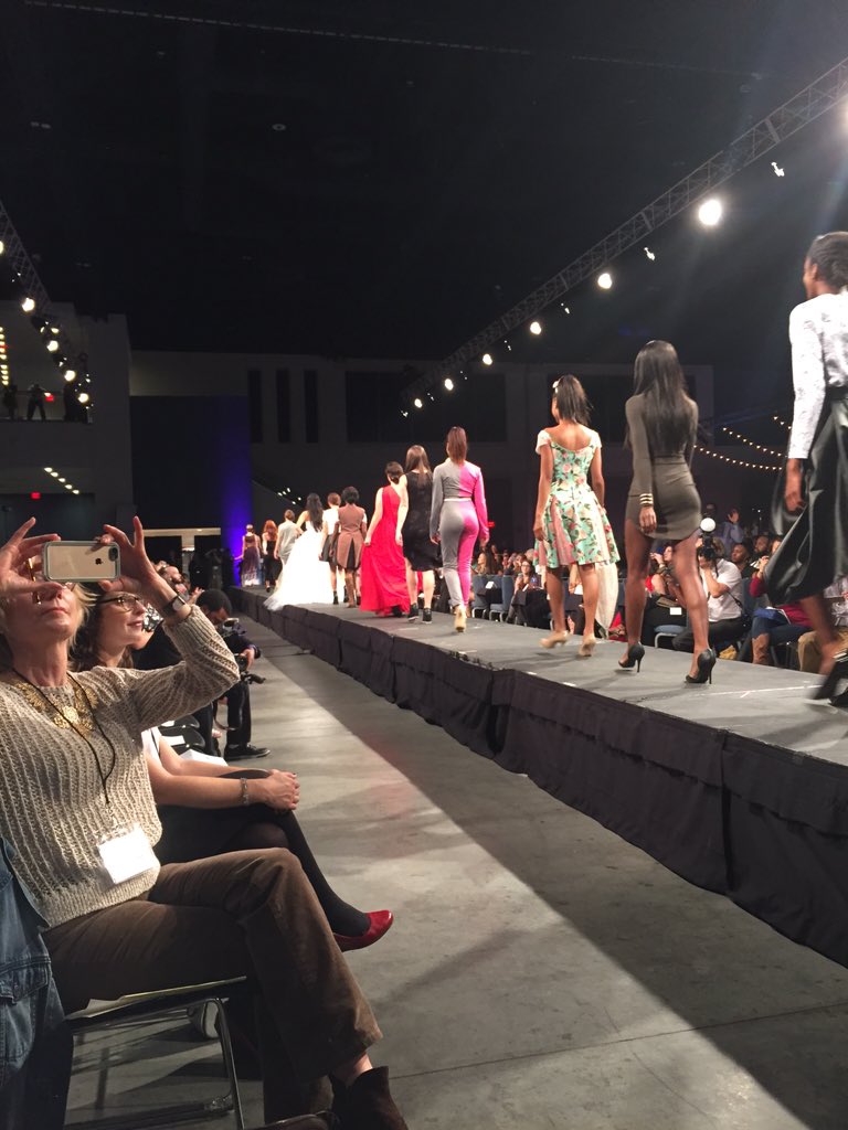 AngelOakCreate's tweet photo. All of the models and designers hitting the stage for the grand finale! @coutureforcause #CFAC2015 https://t.co/5G69fvNjmV