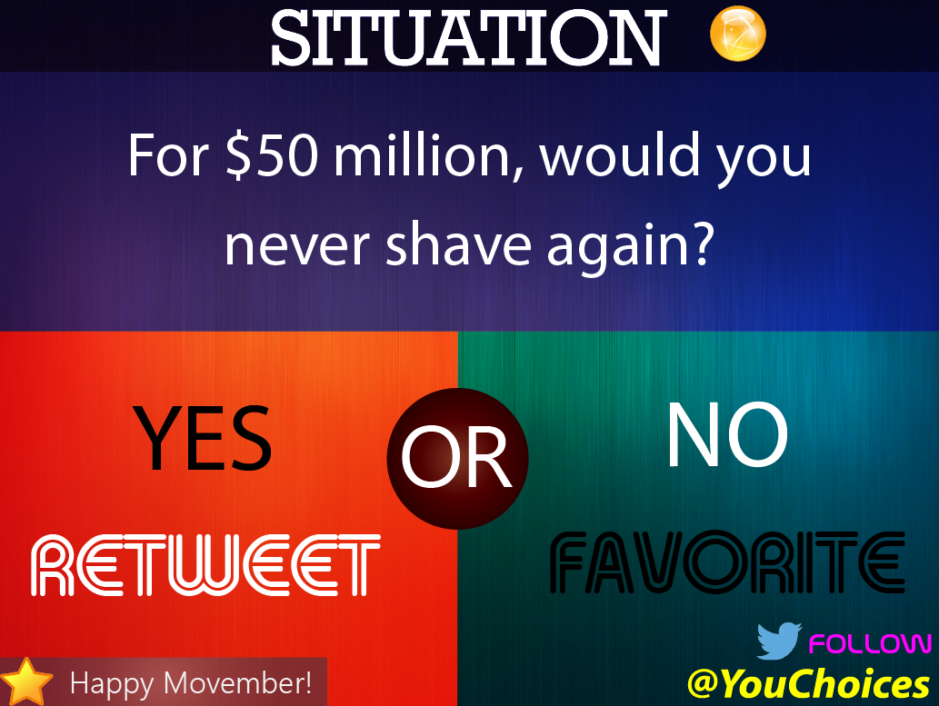 YouChoices's tweet photo. No shaving? https://t.co/kjxvldGMFa