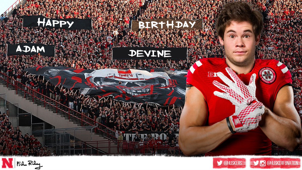 Huskers's tweet photo. .@ADAMDEVINE still working on your present, but we got you this too. https://t.co/lDVmg0ww0L
